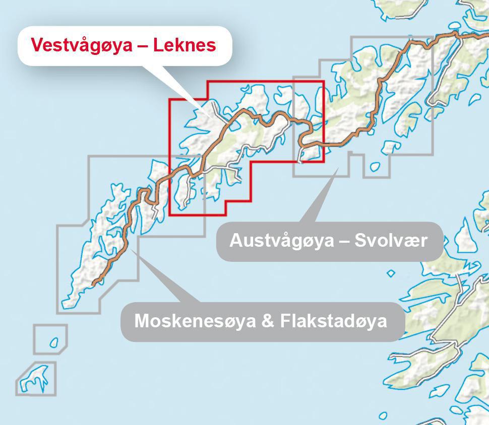 Høyfjellskart Lofoten: Vestvågøya & Leknes