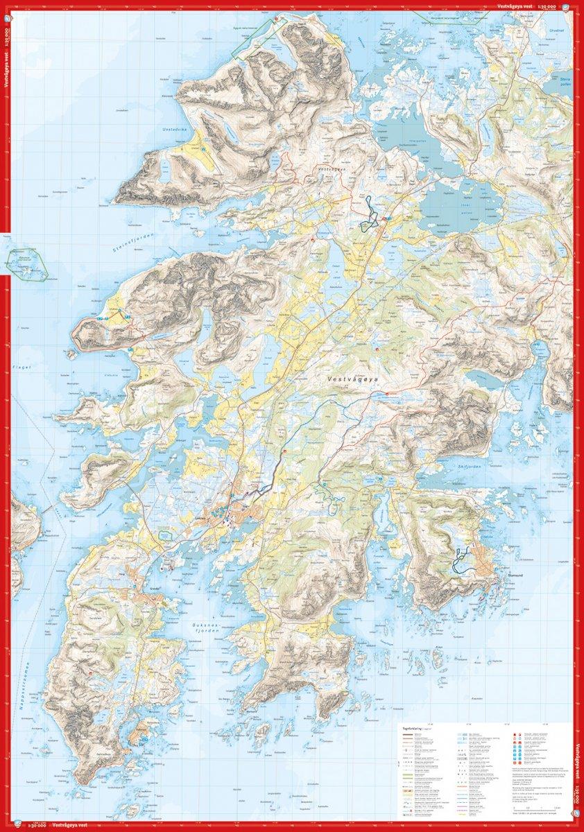 Høyfjellskart Lofoten: Vestvågøya & Leknes