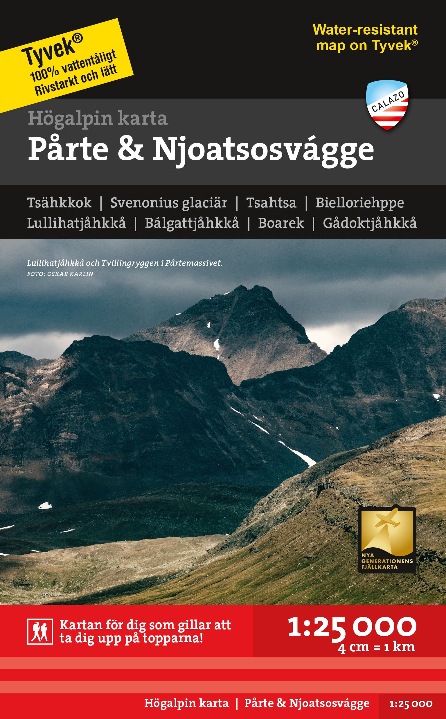 Högalpin karta: Pårte & Njoatsosvágge