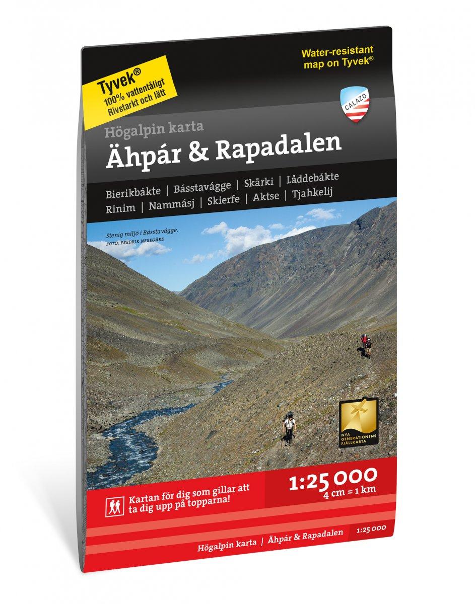 Högalpin karta: Ähpar Aktse & Rapadalen