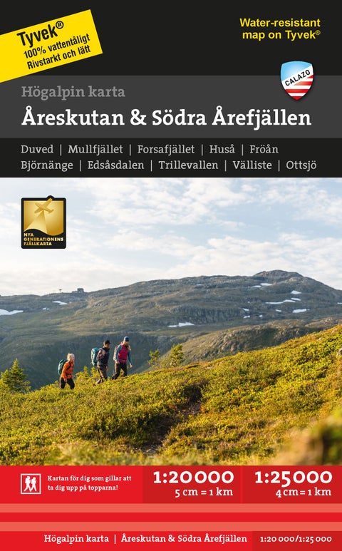 Högalpin karta: Åreskutan & södra Årefjällen