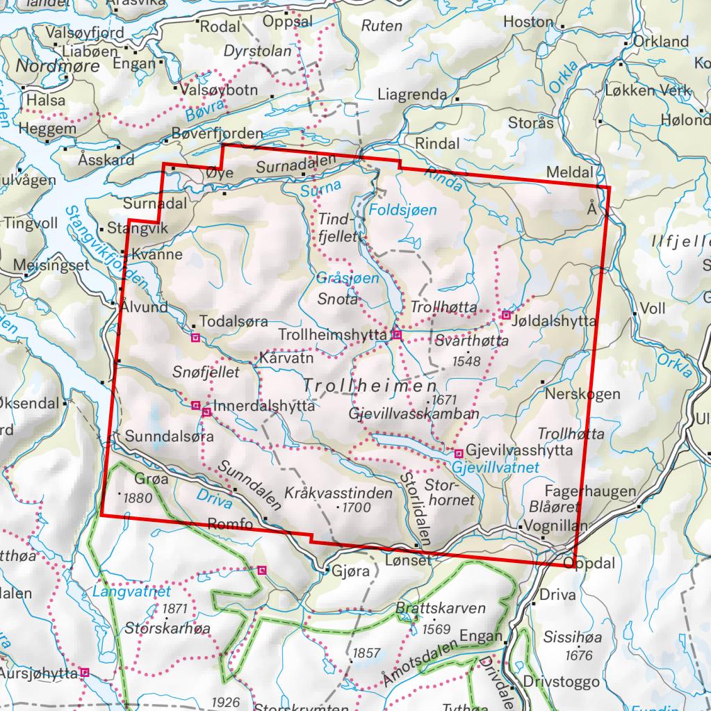 Trollheimen Hiking Map
