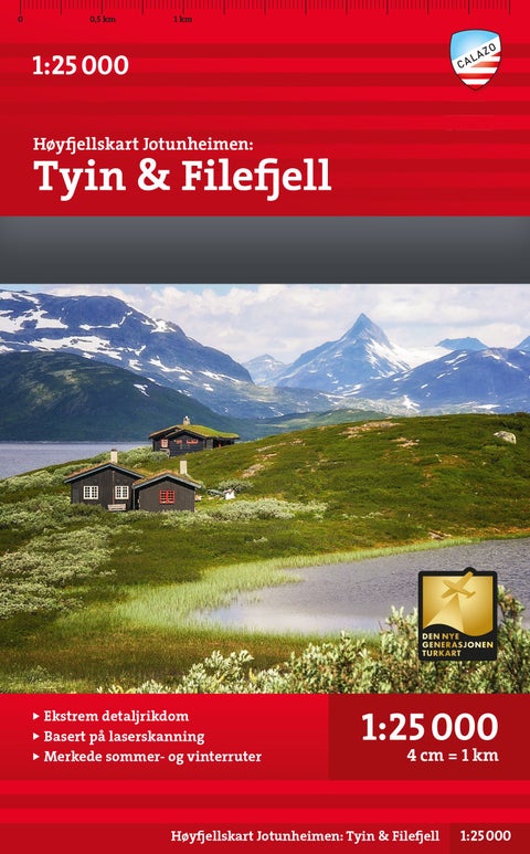 Høyfjellskart Jotunheimen: Tyin & Filefjell