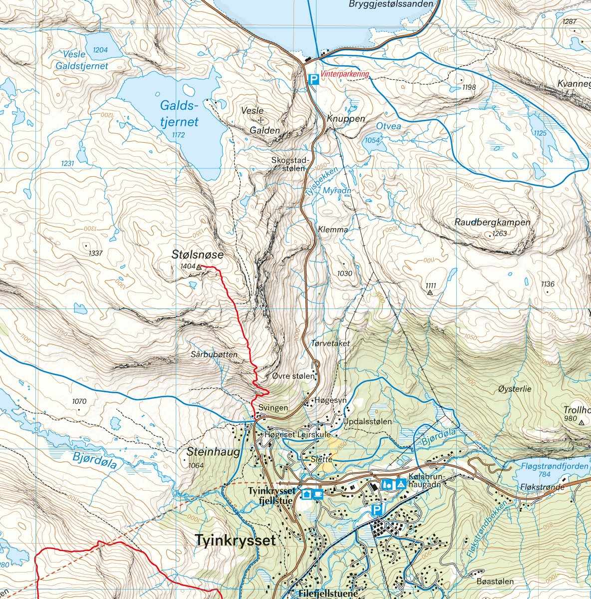 Høyfjellskart Jotunheimen: Tyin & Filefjell