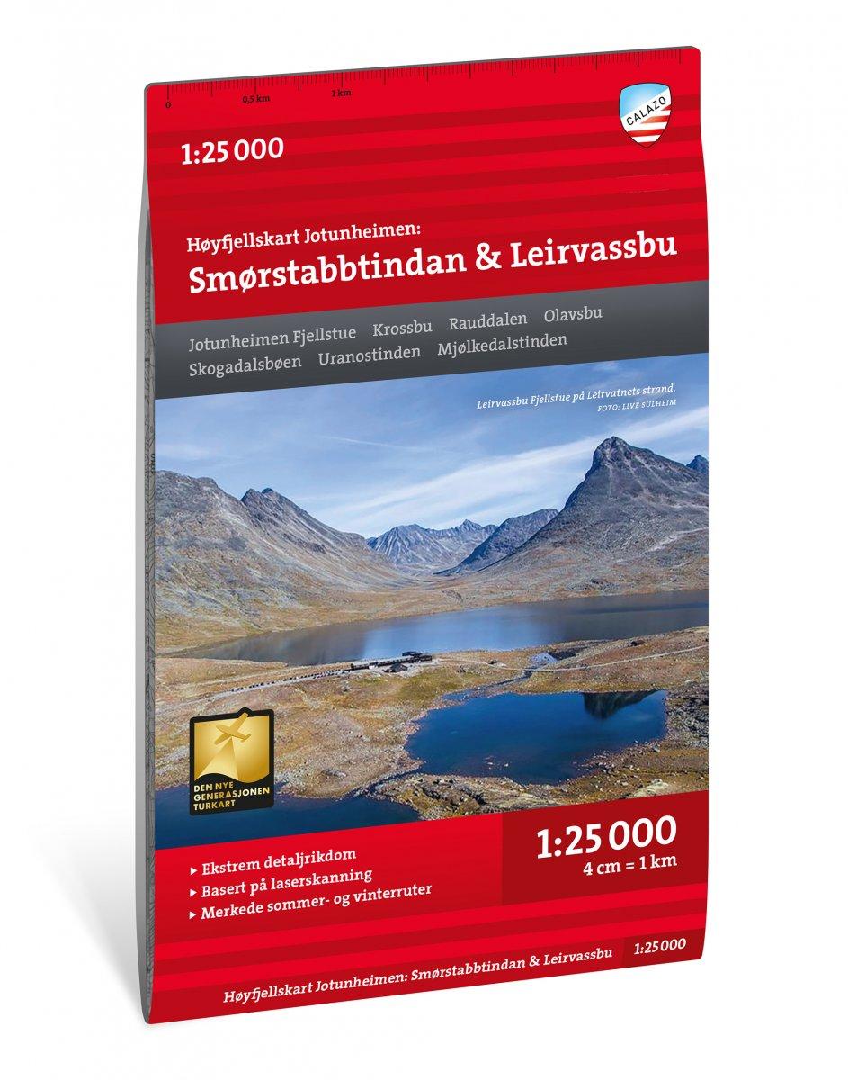 Høyfjellskart Jotunheimen: Smørstabbstindan & Leirvassbu