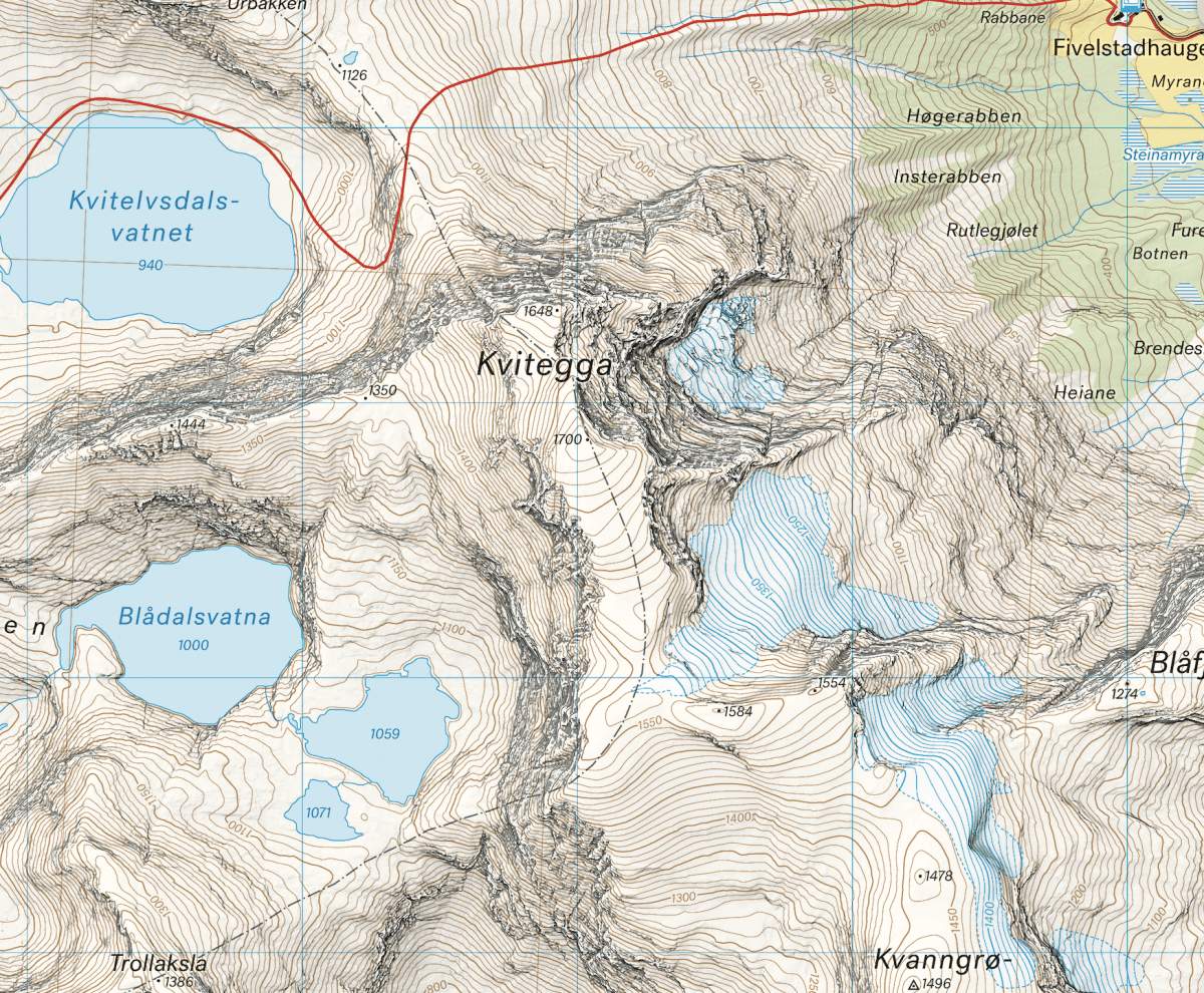 Høyfjellskart Hornindal