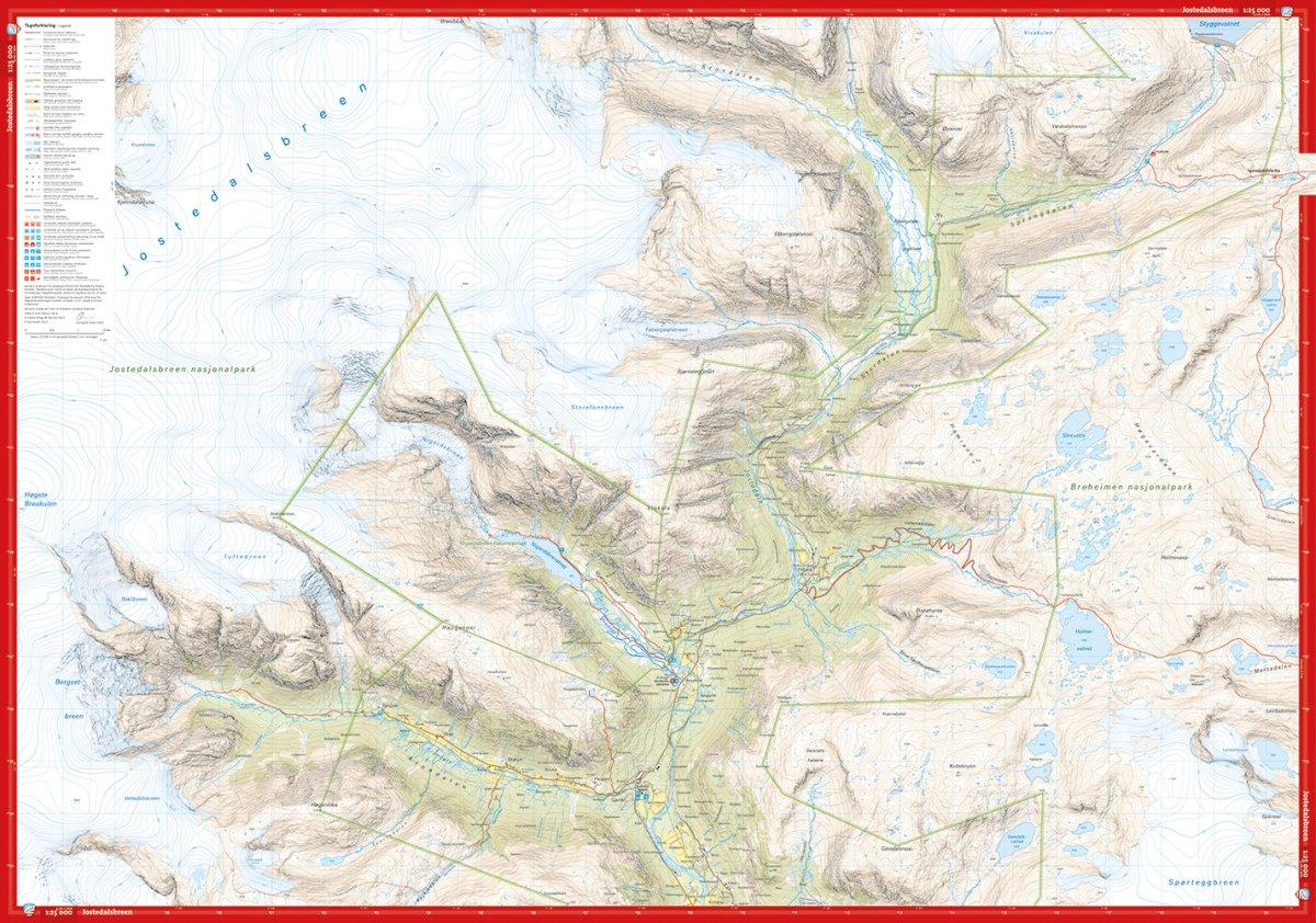 Høyfjellskart Jostedalen