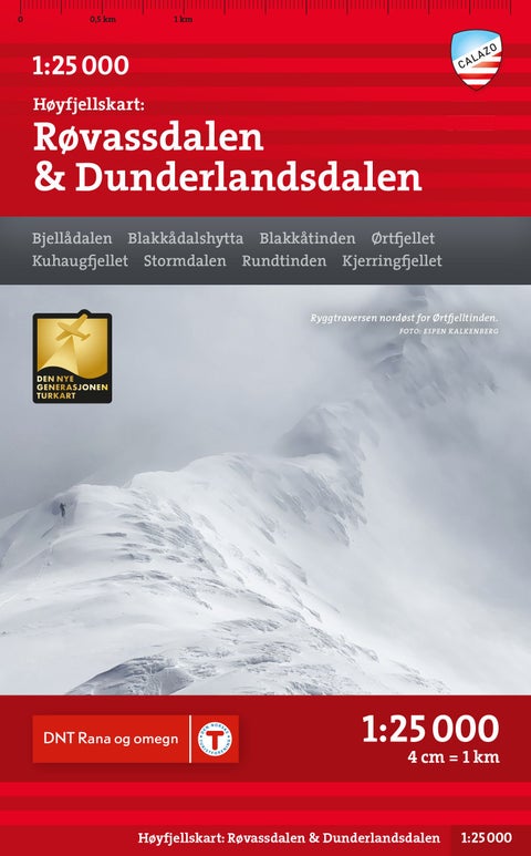 Høyfjellskart Røvassdalen & Dunderlandsdalen