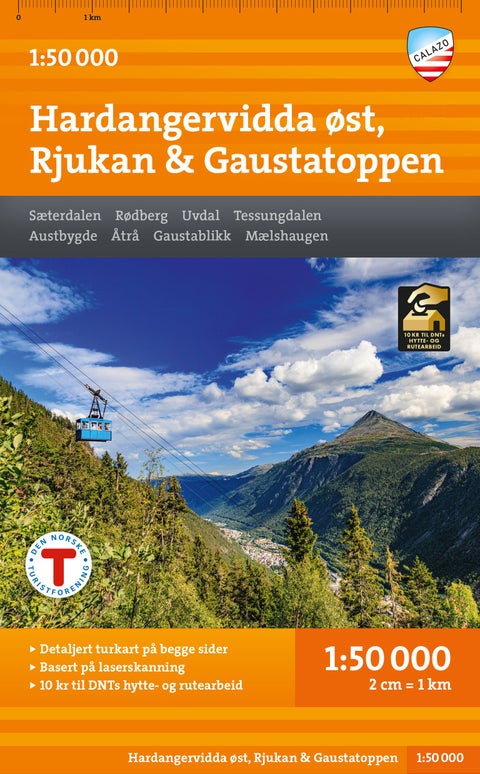Hardangervidda east, Rjukan and Gaustatoppen Hiking Map - 1:50,000