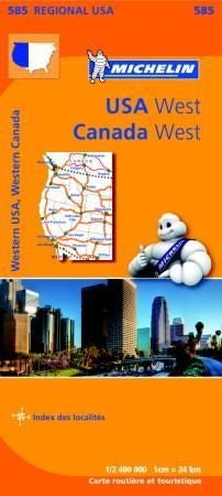 USA west, Canada west - road and tourist map = carte routière et touristique