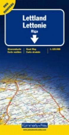 Lettland = Lettonie : carte routière = Latvia : road map = Lettonia : carta stradale - Strassenkarte : Riga
