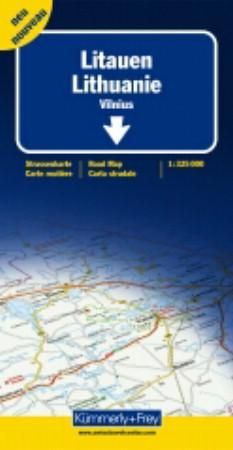 Litauen = Lituanie : carte routière = Lithuania : road map = Lituania : carta stradale - Strassenkarte : Vilnius