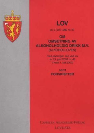 Lov om omsetning av alkoholholdig drikk m.v. (alkoholloven) av 2. juni 1989 nr. 27 - med endringer, sist ved lov av av 17. desember 2004 nr. 86 (i kraft 1. juli 2005) : samt forskrifter