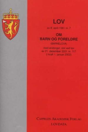 Lov om barn og foreldre (barnelova) av 8. april 1981 nr. 7 - med endringer, sist ved lov av 7. april 2006 nr. 6