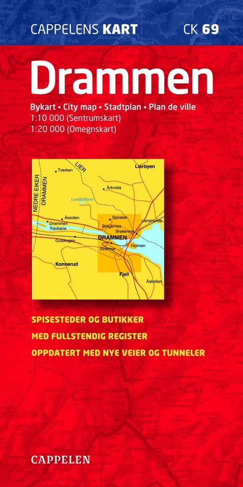 Drammen - bykart = city map = Stadtplan = plan de ville