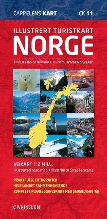 Illustrert turistkart Norge = Tourist map of Norway : illustrated road map = Tourismuskarte Norwegen - veikart