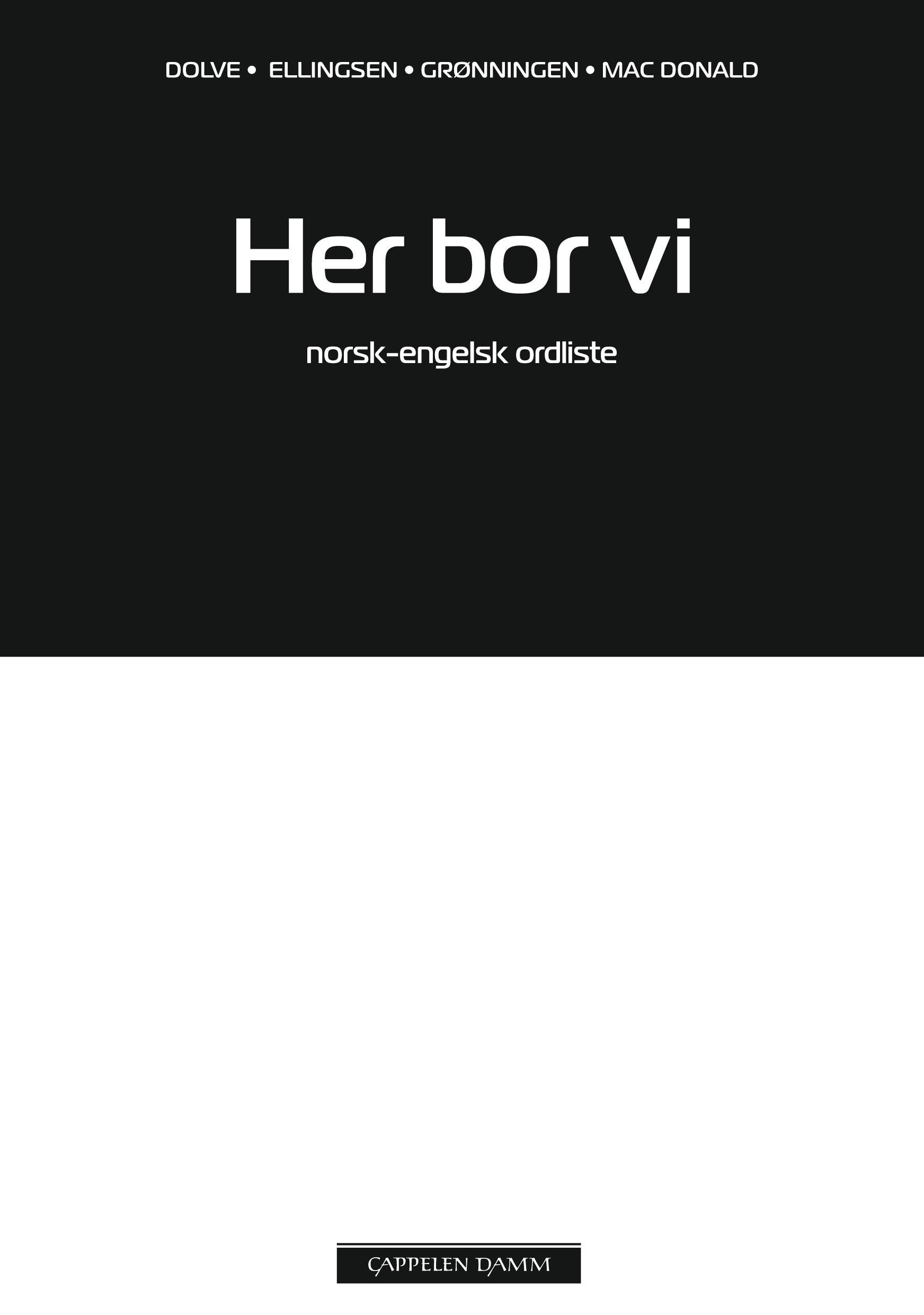 Her bor vi - norsk-engelsk ordliste
