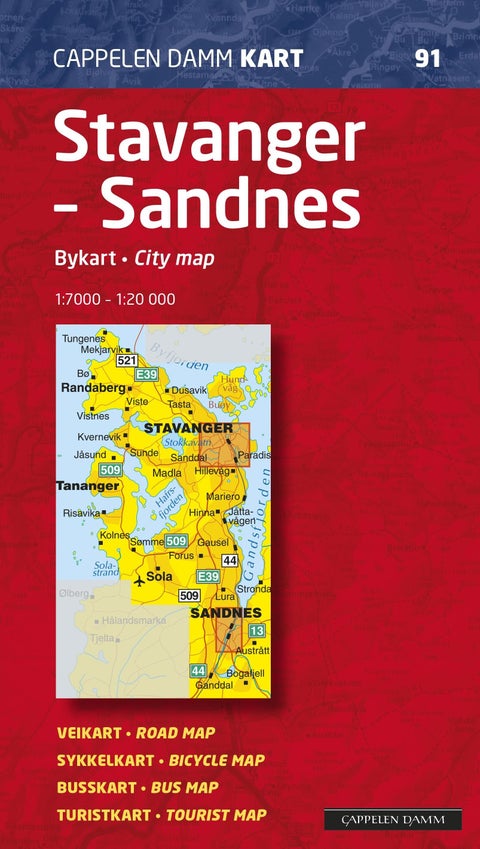 Stavanger - Sandnes - bykart = city map
