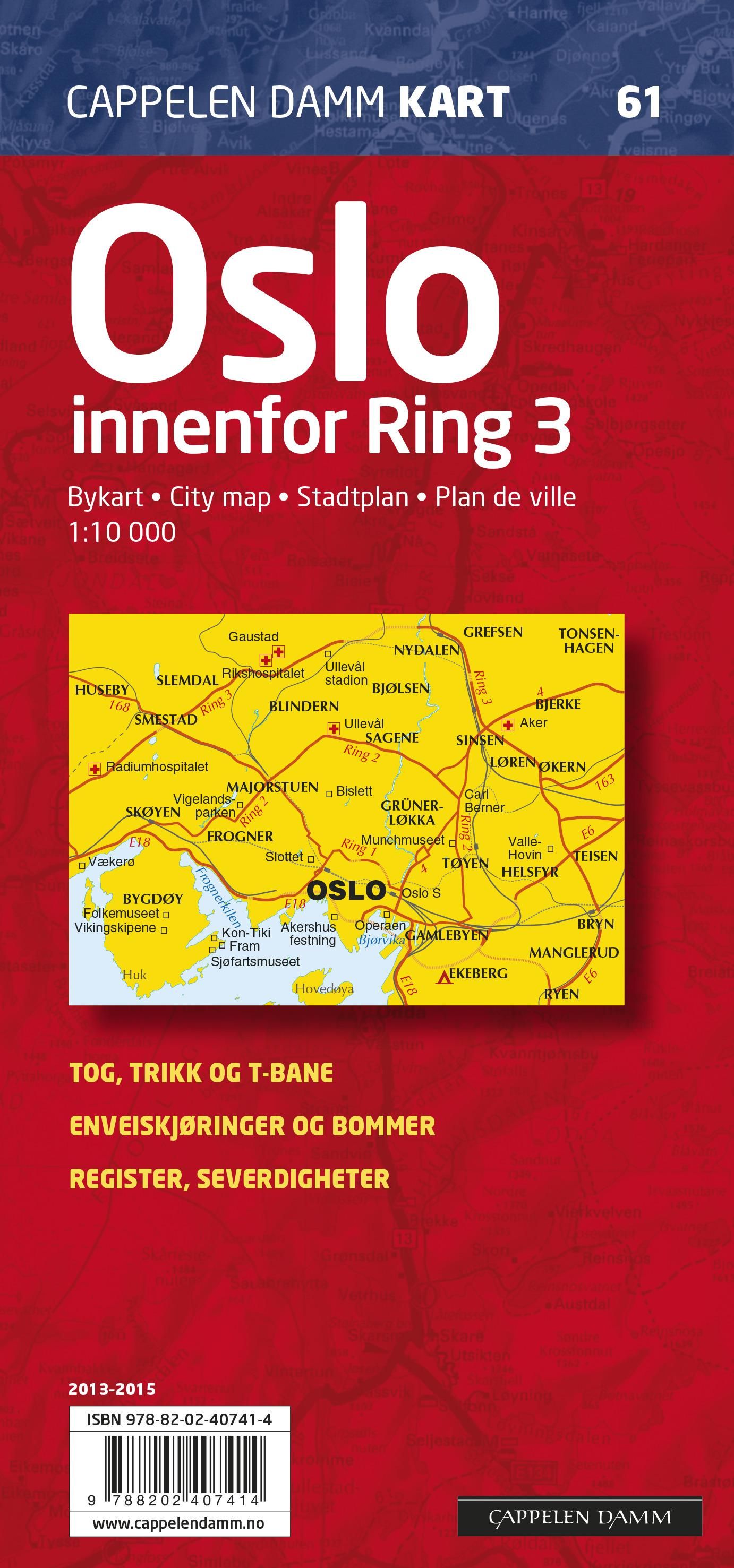 Oslo - innenfor Ring 3 : bykart = city map = Stadtplan = plan de ville