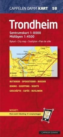 Trondheim - bykart = city map = Stadtplan = plan de ville