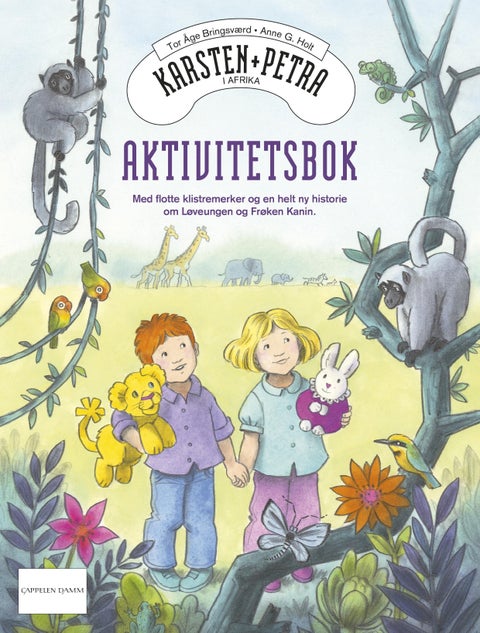 Karsten og Petra i Afrika. Aktivitetsbok med flotte klistremerker og en helt ny historie om Løveunge - aktivitetsbok med flotte klistremerker og en helt ny historie om Løveungen og Frøken Kanin
