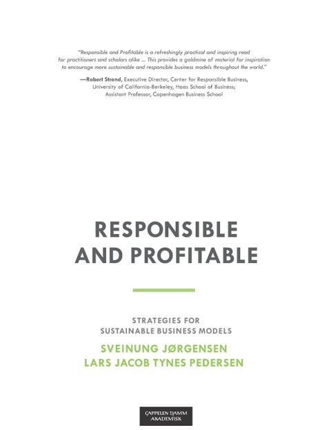 Responsible and profitable - strategies for sustainable business models