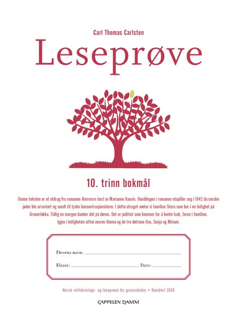 Leseprøve - 10. trinn bokmål : norsk rettskrivings- og leseprøve for grunnskolen