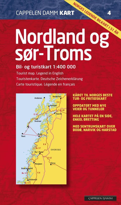 Nordland og sør-Troms - Cappelen Damms bil- og turiskart