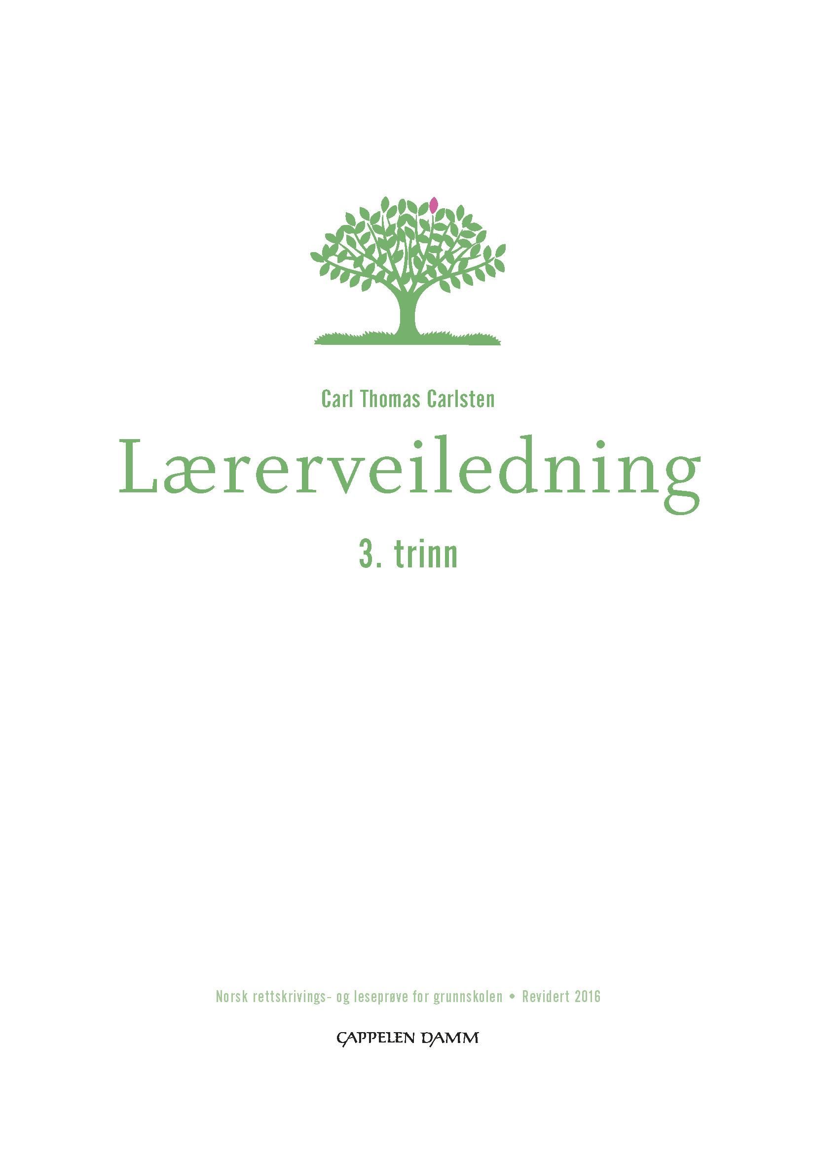 Lærerveiledning 3. trinn - norsk rettskrivings- og leseprøve for grunnskolen