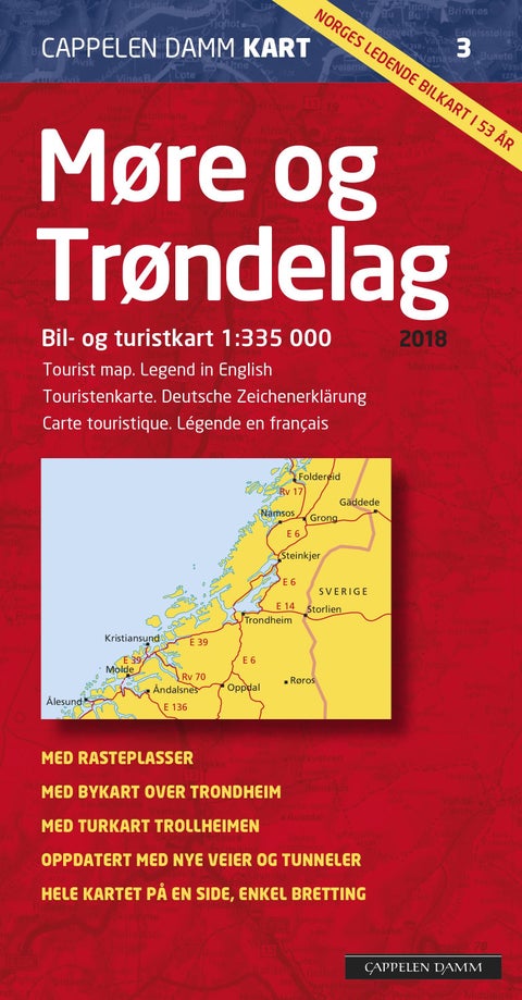 Møre og Trøndelag 2018 - bil- og turistkart = tourist map = Touristenkarte = carte touristique