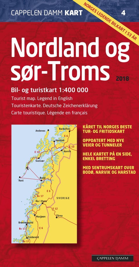 Nordland og sør-Troms - bil- og turistkart = tourist map = Touristenkarte = carte touristique
