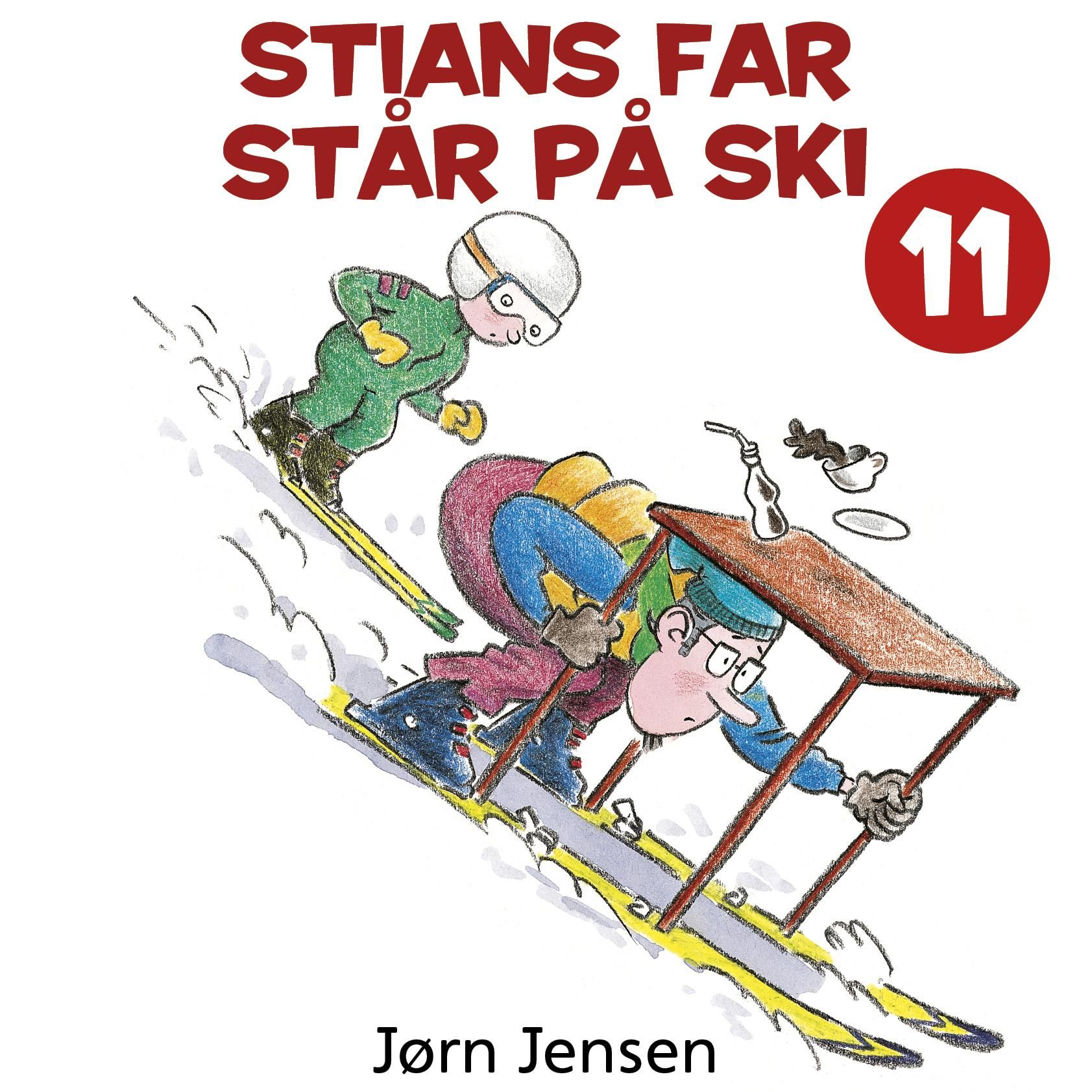 Stians far står på ski