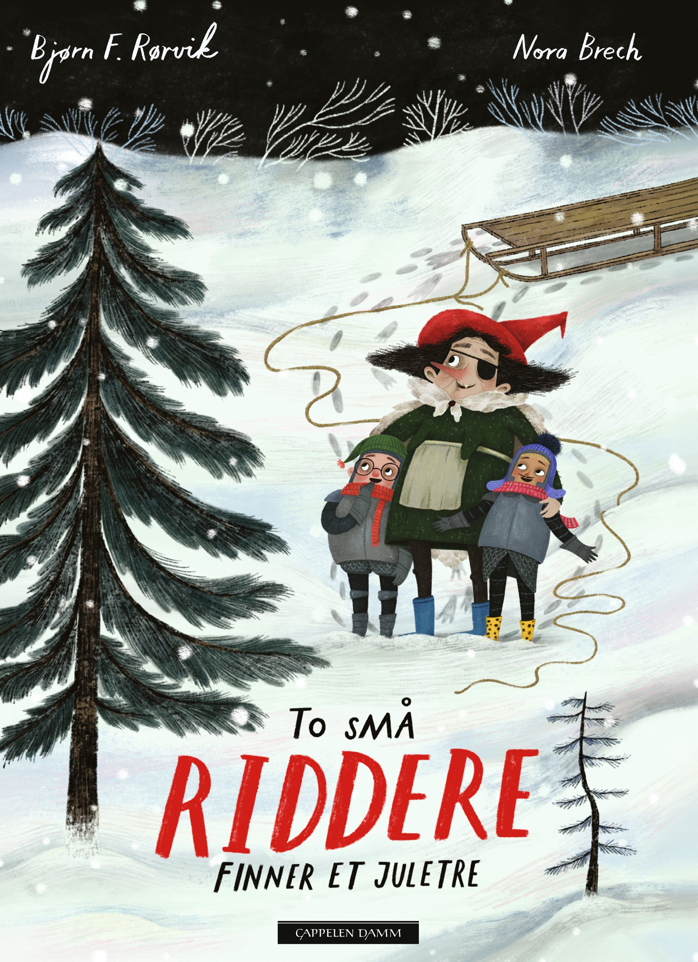 To små riddere finner et juletre