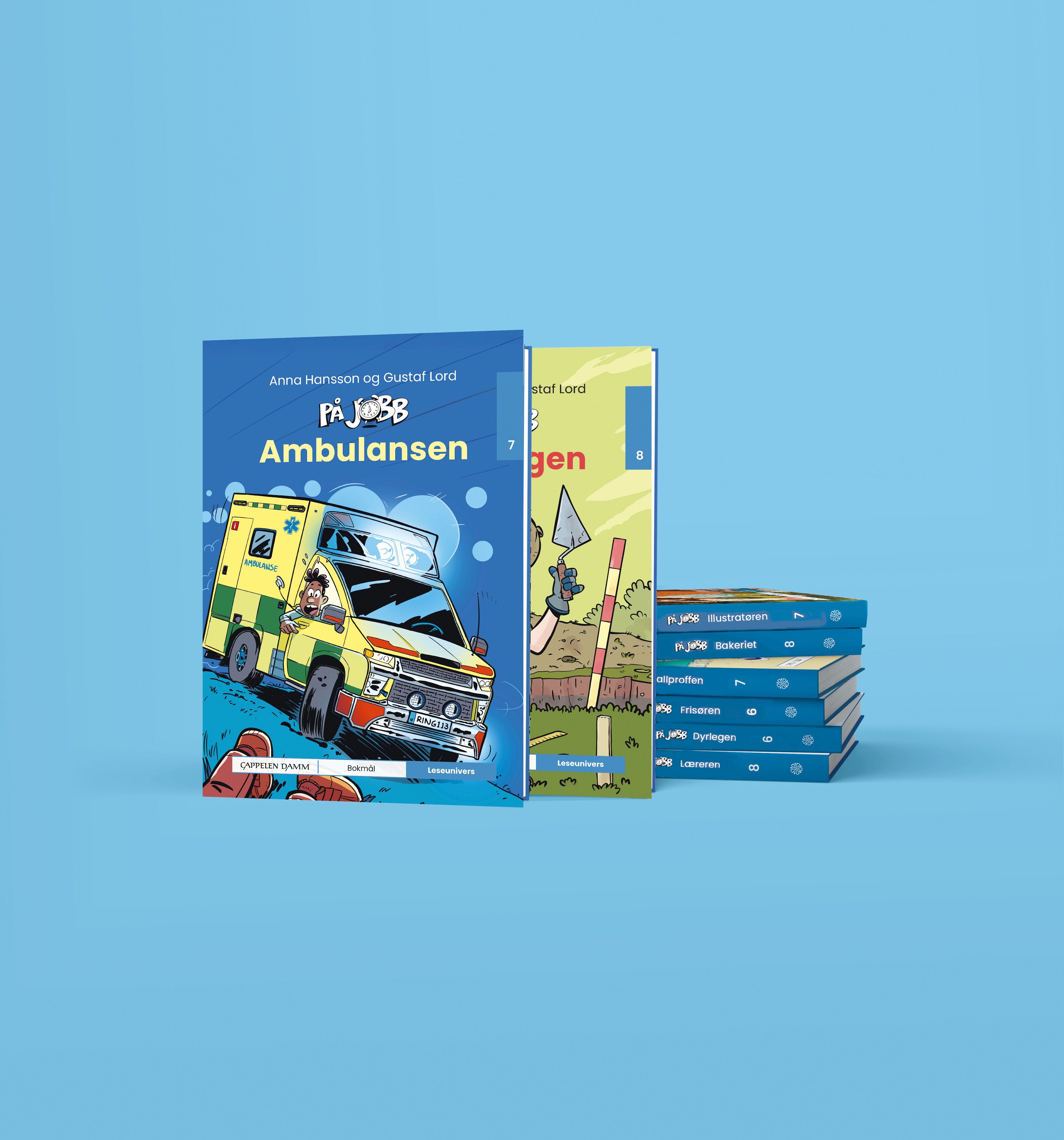 Blå pakke På jobb-serien Leseunivers frå Cappelen Damm