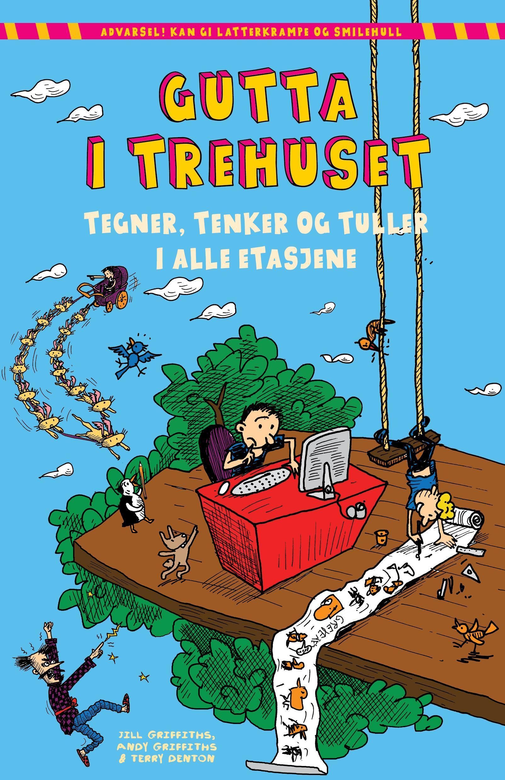 Gutta i trehuset tegner, tenker og tuller i alle etasjene