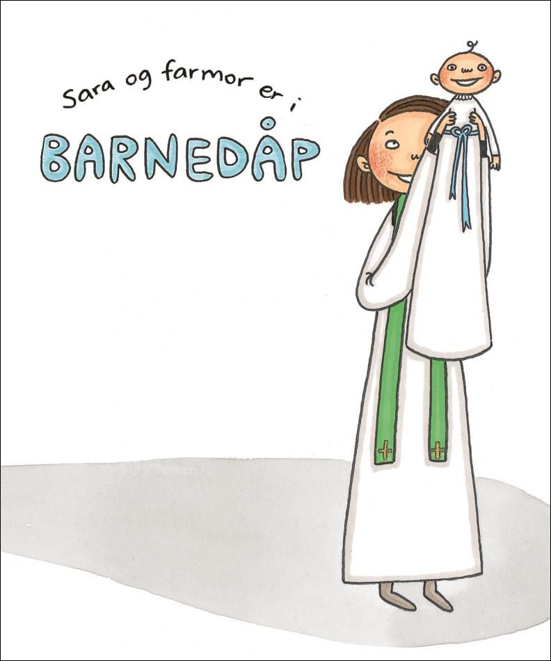 Sara og farmor er i barnedåp