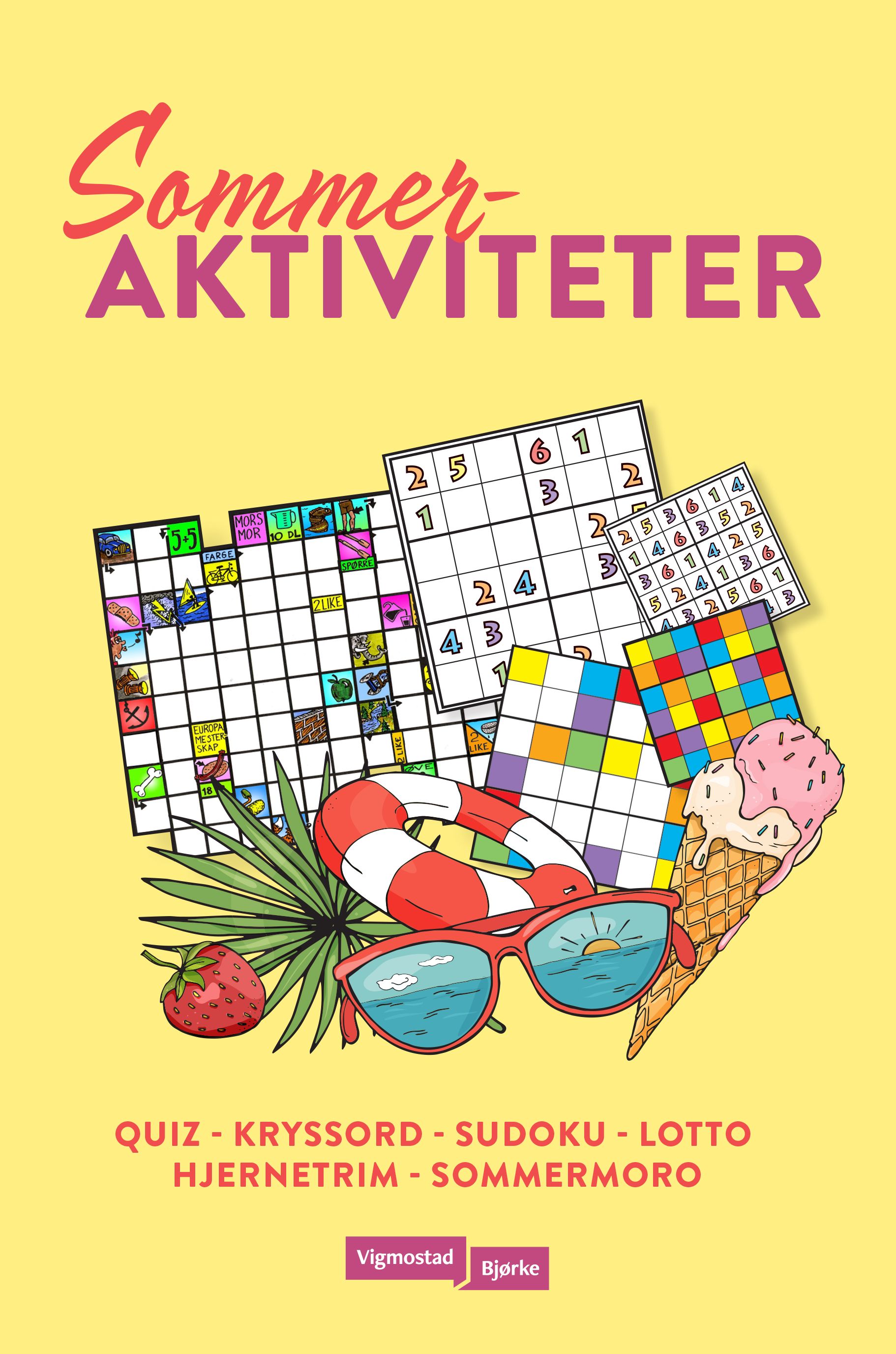 Sommeraktiviteter 2022 - quiz - kryssord - sudoku - lotto - hjernetrim - sommermorro