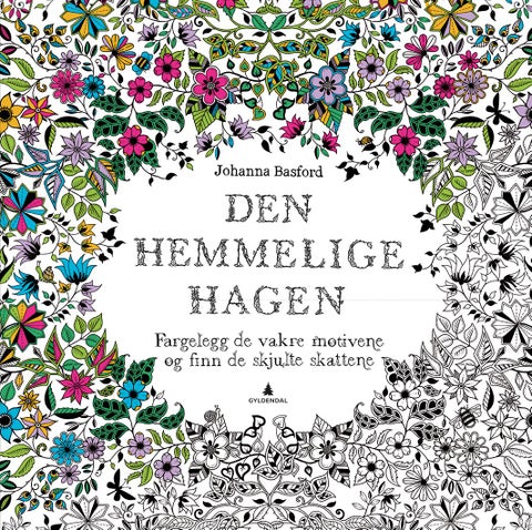 Den hemmelige hagen - fargelegg de vakre motivene og finn de skjulte skattene