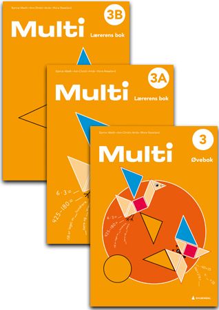 Multi 3, 3.utg. Pakke med Øvebok (20stk) og Lærerens bok A og B - matematikk for barnetrinnet