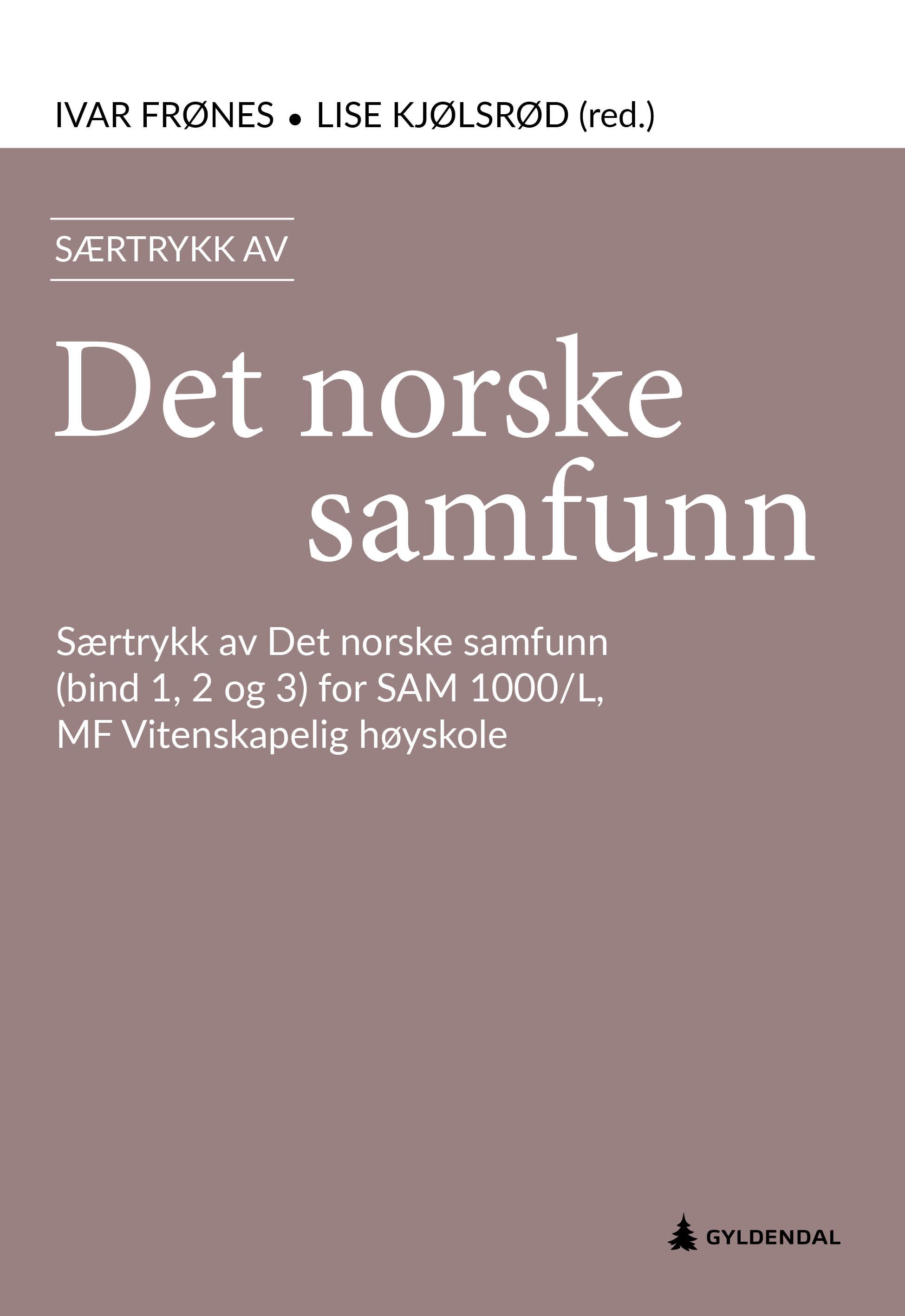 Det norske samfunn - (bind 1, 2 og 3) særtrykk for SAM 1000/L, MF vitenskapelig høyskole