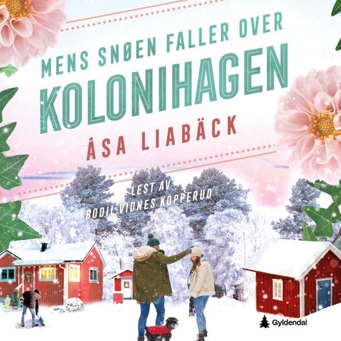 Mens snøen faller over kolonihagen