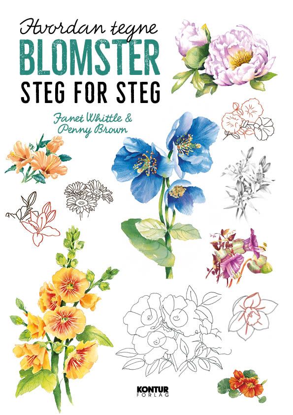 Hvordan tegne blomster steg for steg