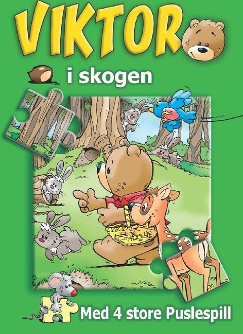 Viktor i skogen - med 4 store puslespill