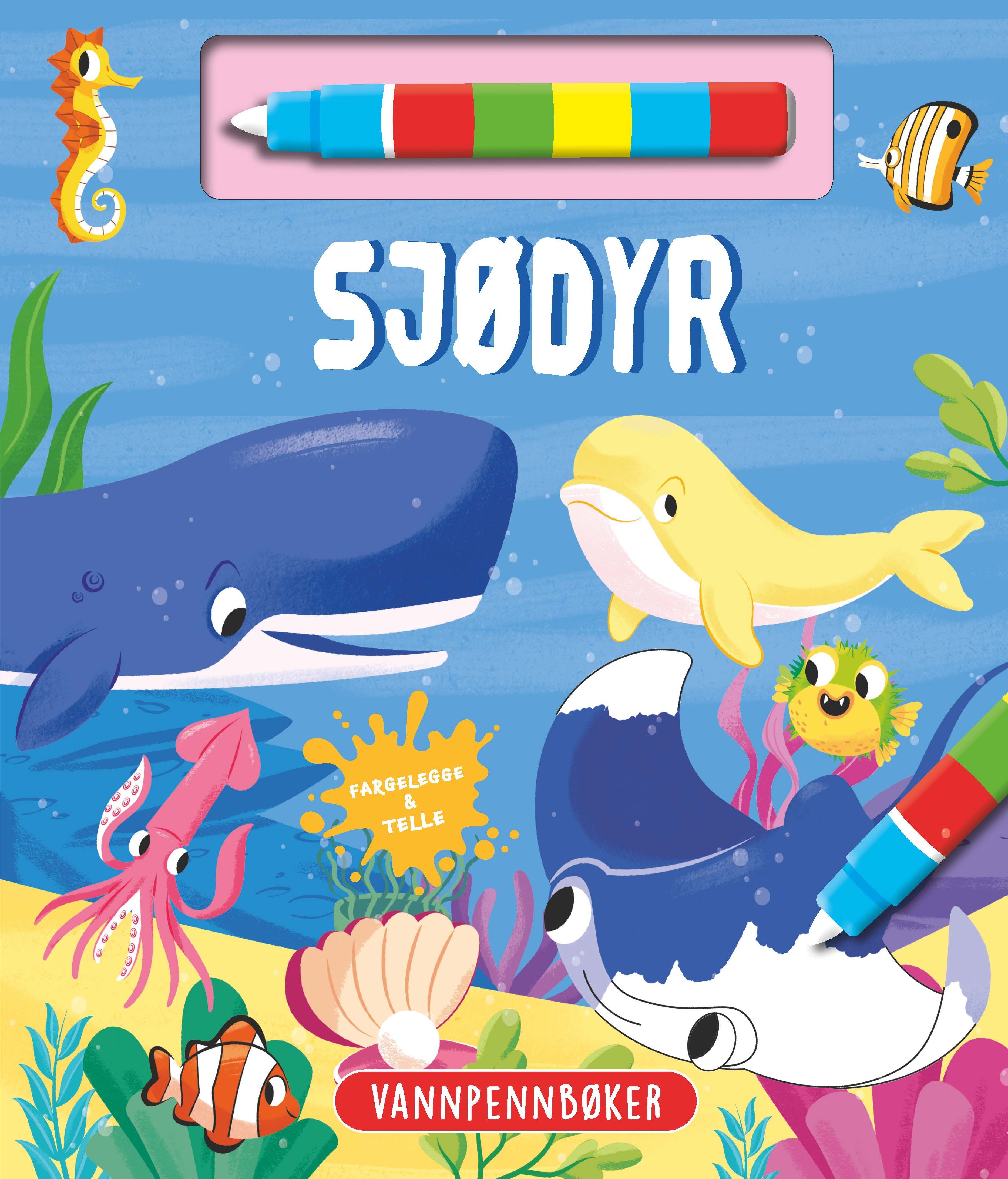 Sjødyr - fargelegge & telle