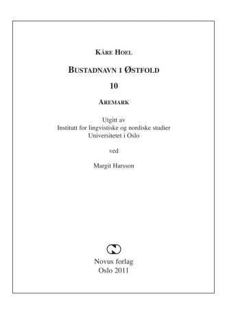 Bustadnavn i Østfold - 10 : Aremark