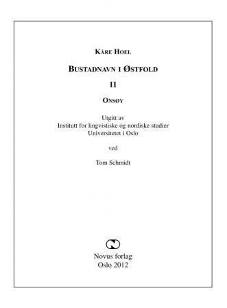 Bustadnavn i Østfold - 11 : Onsøy