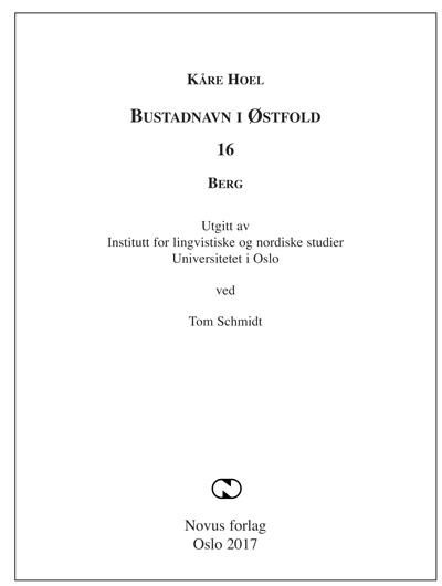 Bustadnavn i Østfold - 16 : Berg