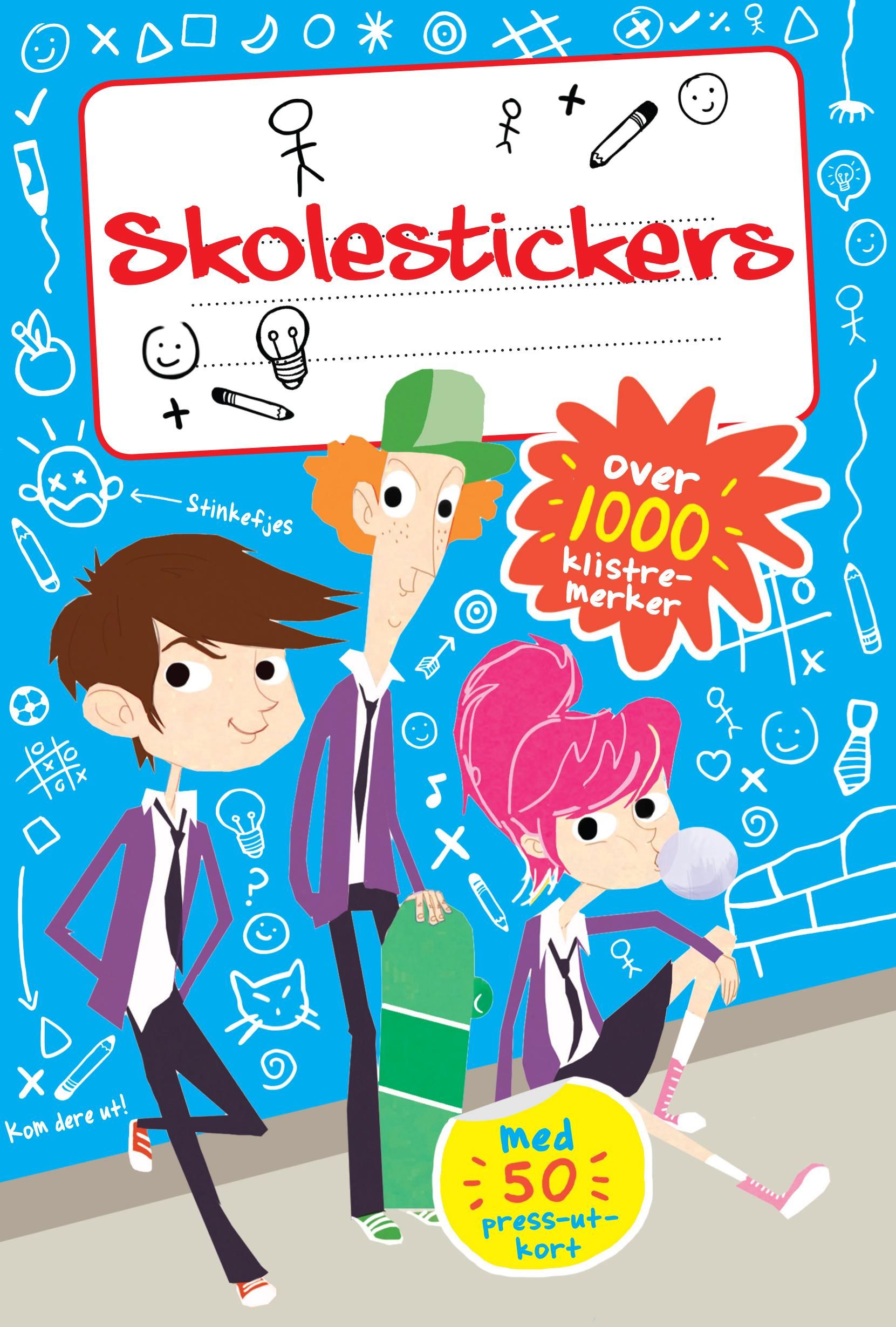 Skolestickers! Over 1000 klistremerker. Med 50 press-ut-kort