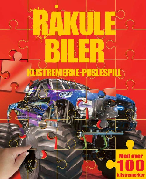Råkule biler - puslespill med klistremerker