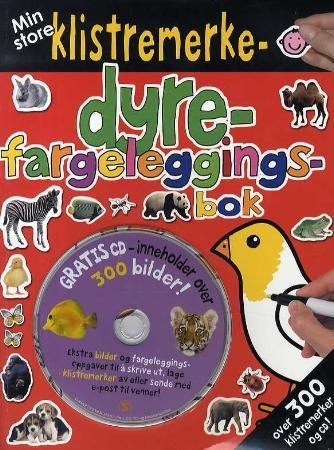 Min store klistremerkedyrefargeleggingsbok. 1 bok. 1 CD-ROM